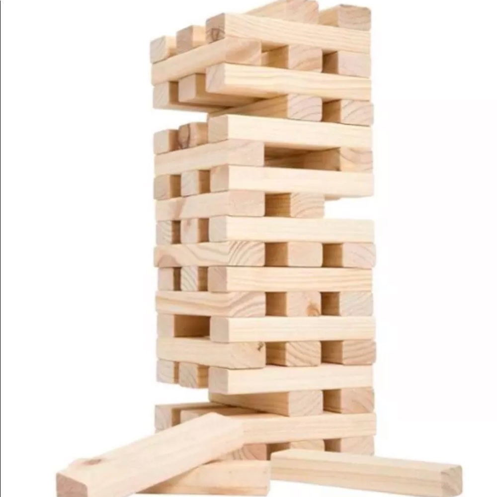Nontraditional Giant Wooden Blocks Tower Stacking Game by Hey! Play!